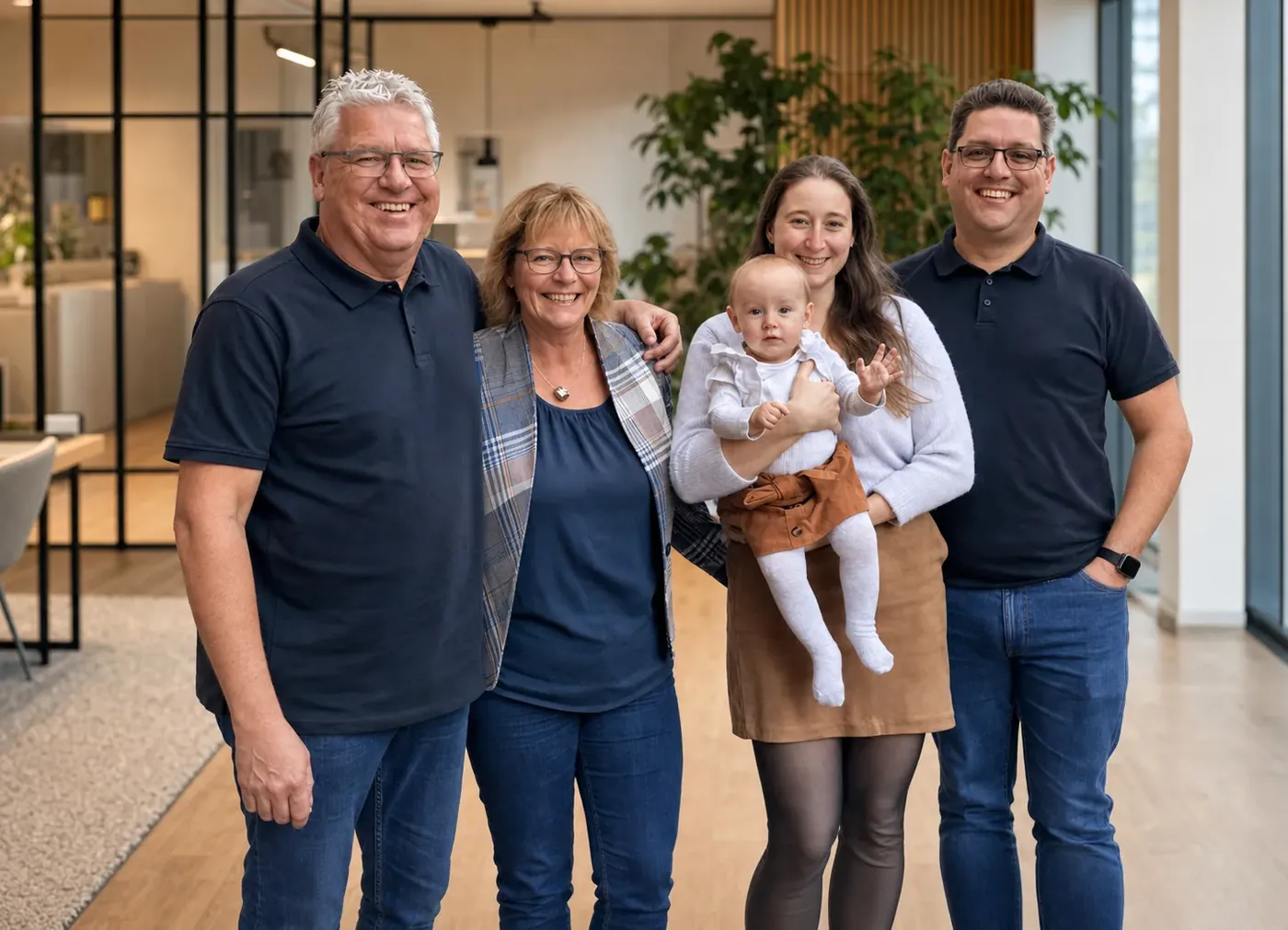 De familie Veenstra van Veenstra IT, samen in het kantoor in Hoevelaken